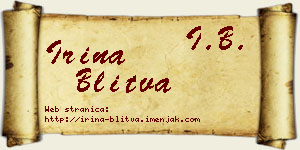 Irina Blitva vizit kartica